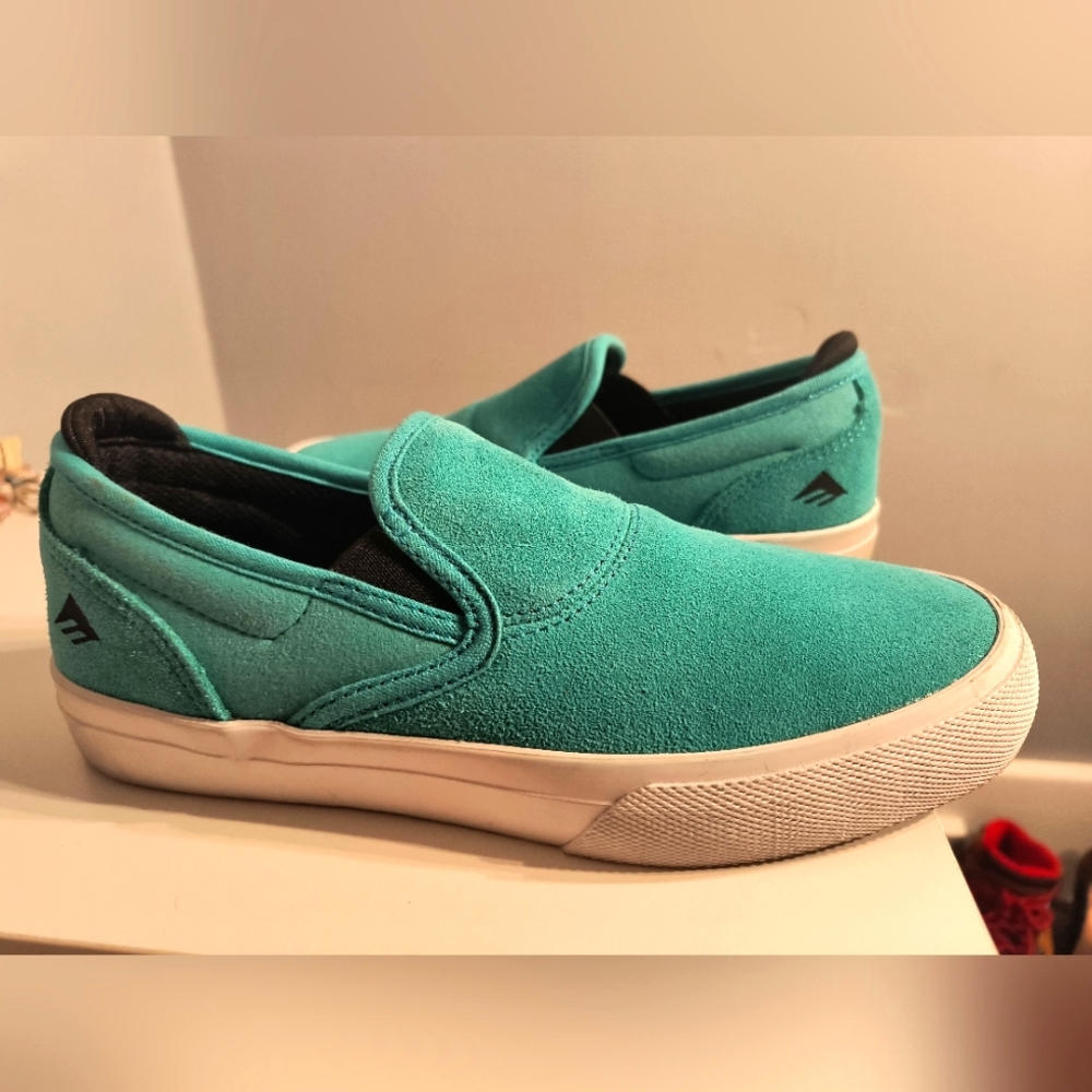 Emerica Kids Skateboard Shoes Wino G6 Slip-On Youth Aqua Youth